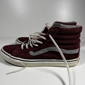 Vans SK8 Hi Burgundy Wine Suede High Top Sneakers 7 Women 8.5 Streetwear Skater